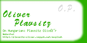 oliver plavsitz business card